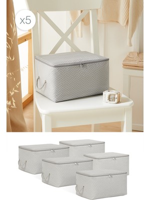 PremiumPort 5'li Gri Balıksırtı Baza Altı Düzenleyici Hurç 30X22X18