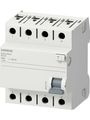 Siemens Siemens,a Tipi Kaçak Akım Koruma Rölesi 40A; 400V;30MA,5SV5344-6