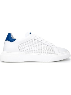 Tamer Tanca Mario Valentino Erkek Hakiki Deri Beyaz/mavi Sneakers & Spor Ayakkabı 1040 92S3913 Erk Ayk Y26 Bıanco/blu