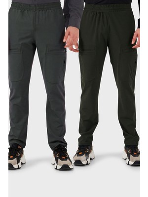 Buratti Normal Kalıp Kargo Cepli Lastikli Bel Trekking ve Kurye 2'li Paket Pantolon Erkek Pantolon 693710S2