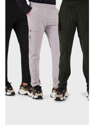 Buratti Normal Kalıp Kargo Cepli Lastikli Bel Trekking ve Kurye 3'lü Paket Pantolon Erkek Pantolon 693710S3