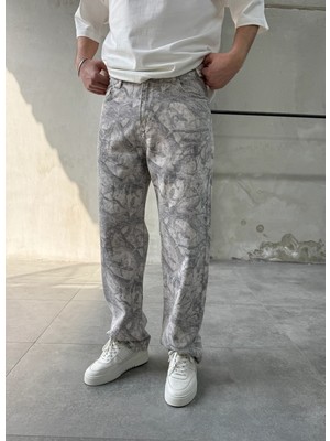 Difransel Jeans Desenli Baggy Jean Rahat Kesim Pantolon