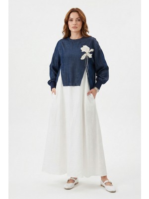 Missemramiss Double Dream Elbise Bluz Takım 5169 Mavi/ekru