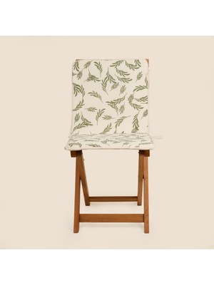 Evidea Soft Leaf Sırtlı Sandalye Minderi - Ekru - 38X76 cm
