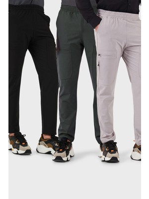 Buratti Normal Kalıp Kargo Cepli Lastikli Bel Trekking ve Kurye 3'lü Paket Pantolon Erkek Pantolon 693710S3