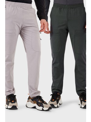 Buratti Normal Kalıp Kargo Cepli Lastikli Bel Trekking ve Kurye 2'li Paket Pantolon Erkek Pantolon 693710S2