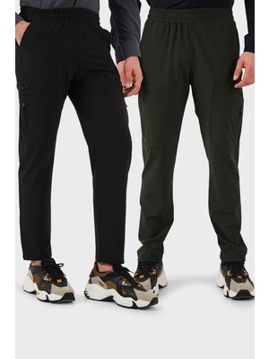 Buratti Normal Kalıp Kargo Cepli Lastikli Bel Trekking ve Kurye 2'li Paket Pantolon Erkek Pantolon 693710S2