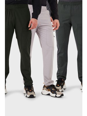 Buratti Normal Kalıp Kargo Cepli Lastikli Bel Trekking ve Kurye 3'lü Paket Pantolon Erkek Pantolon 693710S3