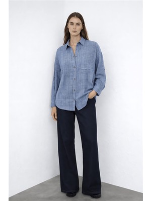 Fashion Friends Pamuklu Rahat Kalıp Uzun Kollu Gömlek Bayan Gömlek 26Y0245K1
