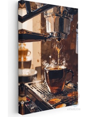 Artarilion Kanvas Duvar Tablosu Espresso Kahve Yüksek Kalite Salon Ofis Dekorasyon Tablo