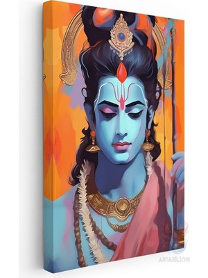 Artarilion Kanvas Duvar Tablosu Hint Tanrisi Lord Rama Yüksek Kalite Salon Ofis Dekorasyon Tablo