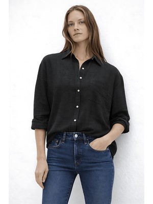Fashion Friends Pamuklu Rahat Kalıp Uzun Kollu Gömlek Bayan Gömlek 26Y0245K1