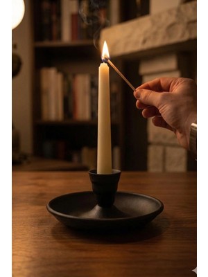 Turna Bakır Kulpsuz Metal Nostalji Mumluk & El Şamdanı Kendinden Iğneli Siyah TURNA2623-10