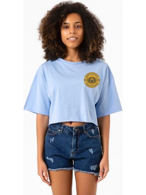 He Man Grayskull Brewing Co Logo Bebe Mavi Kadın Crop Tshirt