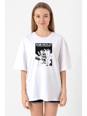 Cowboy Bebop Spike See You Space Cowboy Beyaz Kadın Oversize Tshirt