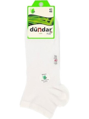 Dündar Erkek Bambu Patik Çorap Plus Dikişsiz 6'lı Beyaz