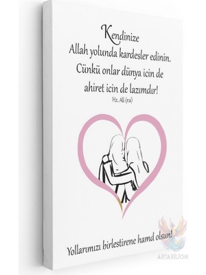 Artarilion Kanvas Duvar Tablosu Kiz Kardeslik Yüksek Kalite Salon Ofis Dekorasyon Tablo