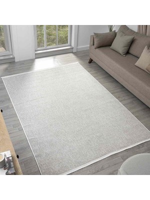 Pera Halı Krem Bukle Dokulu Düz Renk Modern Halı - BK0360