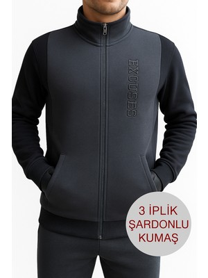 ByDon 3 Iplik Erkek Şardonlu Tek Üst Fermuarlı