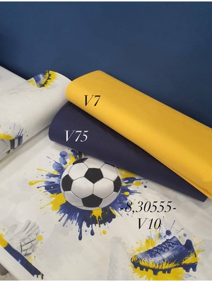 240 En Pamuk Futbol Desenli Nevresimlik Kumaş Paketi