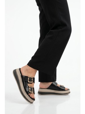 Ayakmod Siyah Hafif Yumuşak Taban Kadın Terlik 457303 Z