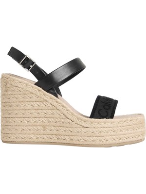 Calvin Klein Calvın Kleın Kadın Marka Logolu Günlük Kullanıma Uygun Siyah Espadril HW0HW02901 Beh