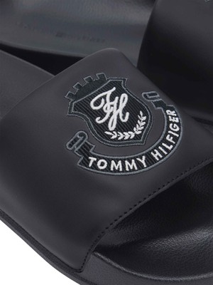 Tommy Hilfiger Tommy Hılfıger Erkek Marka Logolu Günlük Kullanıma Uygun Siyah Terlik FM0FM05800 Bds