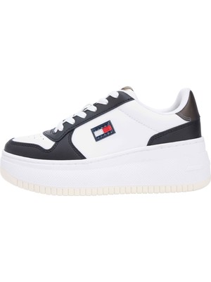 Tommy Hilfiger Tommy Hılfıger Kadın Marka Logolu Günlük Kullanıma Uygun Beyaz Sneaker EN0EN02981 0k9