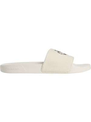 Calvın Kleın Erkek Calvin Klein Logolu Şık Görünüşlü Rahat Tabanlı Gündelik Kullanıma Uygun Bej Terlik YM0YM01393 Pdv