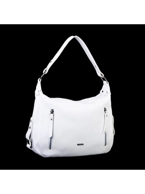 Nas Bag Çok Gözlü Kadın Omuz ve Çapraz Çanta (33X25 cm ) Beyaz Victoria
