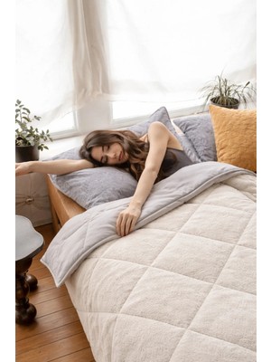 Pamuklu Lüks Çift Taraflı Çift Kişilik Yorgan | 195X215CM