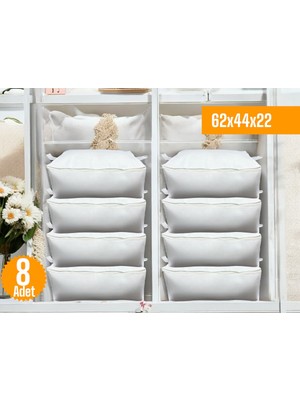 PremiumPort 8 Adet Beyaz Baza Altı ve Çekyat Tipi Hurçlar 62X44X22 cm Xlarge