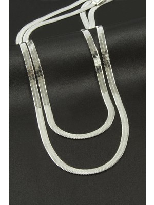 İlkyaz Fashion Italyan Zincirli Ikili Çelik Kolye