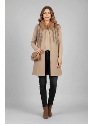 Eskişehir Mağazacılık 928 Alzeta Yakası Kürklü Kaşe Yelek