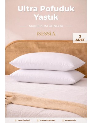 Isessia Puffy Yastık 2’li Set | Yumuşak, Dolgun, Silikon Elyaf Dolgulu | 50 x 70 Cm.