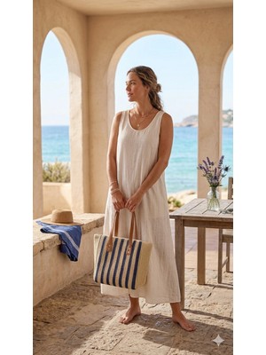 Şapkacımadam Hasır Plaj Çantası