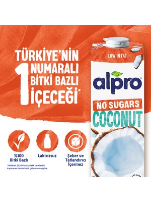 Alpro Şekersiz Hindistan Cevizi Sütü 1 L Vegan Laktozsuz Bitkisel Bazlı