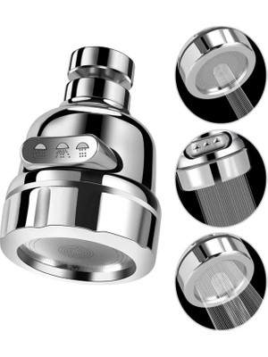 Kustar Tasarruflu Oynar Başlık Krom 3 Fonksiyonlu Musluk Başlığı