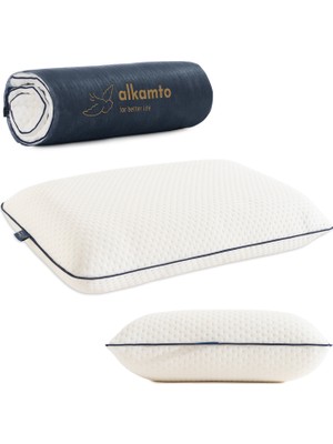 ALKAMTO Visco Ortopedik Boyun Destekli Uyku Yastığı 60X40X13 | Hipoalerjenik Hafızalı Sünger