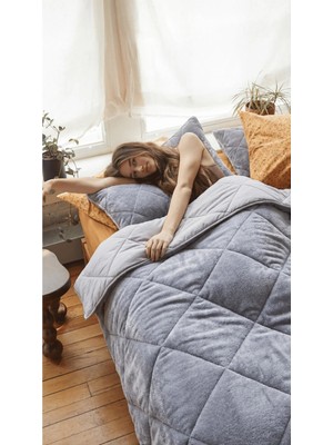 Pamuklu Lüks Çift Taraflı Tek Kişilik Welsoft Yorgan 155X215CM