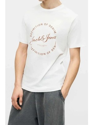 Jack & Jones Jack&jones 12288377 0 Yaka Erkek Tshirt - Beyaz