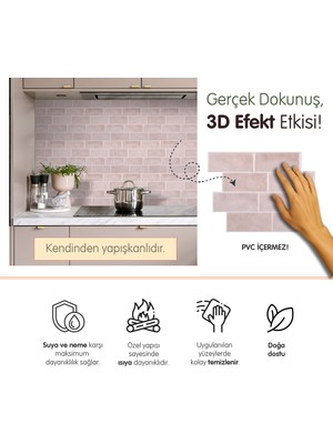 Stickez Tiles 3D Kendinden Yapışkanlı Duvar Karosu 29,36 cm x 21,28 cm (4 Adet) 0,250 M²