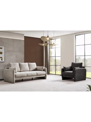 Vivense Willow Koltuk Takımı, Üç Minderli, Kırık Beyaz