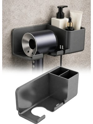 Omilife Fön Makinesi Askısı, Saç Kurutma Makinesi Tutacağı , Banyo Düzenleyici Beyaz