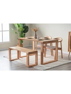 Vivense Selene Ahşap Mutfak Masa Takımı, Bej