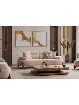 Vivense Nava Üçlü Koltuk, Sütlü Kahve