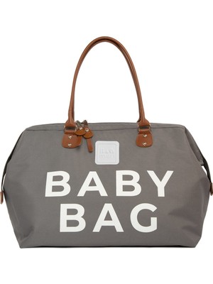 Bagmori Gri Baby Bag Baskılı Bebek Bakım Çantası Kapasitesi ile Şık ve Kullanışlı Tasarım