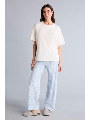 DeFacto Regular Fit Kısa Kollu 2'li Kareli Pijama Takım G8223AX26SM