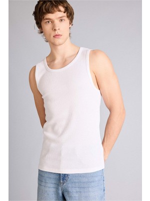 DeFacto Slim Fit Bisiklet Yaka Ribana Atlet E0446AX26SM