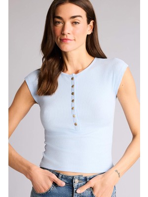 DeFacto Slim Fit Fitilli Kaşkorse Tişört H1591AX26SM